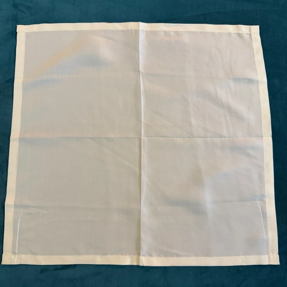 Vintage Handkerchief Embroidered Floral Lace Trim Cotton Linen Blend Set‎ of 2